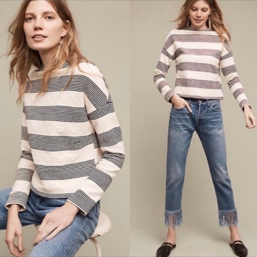 Anthropologie Eri + Ali Saborie Pullover Sweater striped